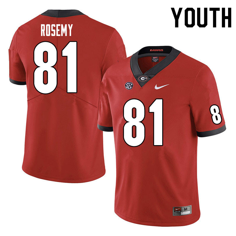 Youth #81 Marcus Rosemy Georgia Bulldogs College Football Jerseys Sale-Red